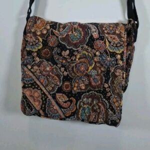 Vera Bradley Paisley Brown Kensington Patterned Shoulder Bag